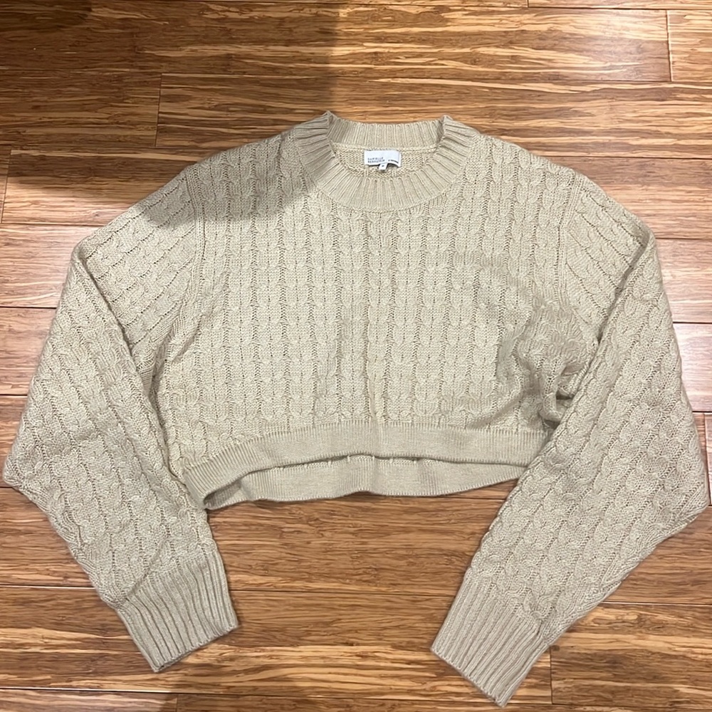 Cropped tan sweater